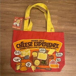 New Trader Joe's Recycled Cheese Lover Bag Reusable Shopping Grocery 100% Cotton